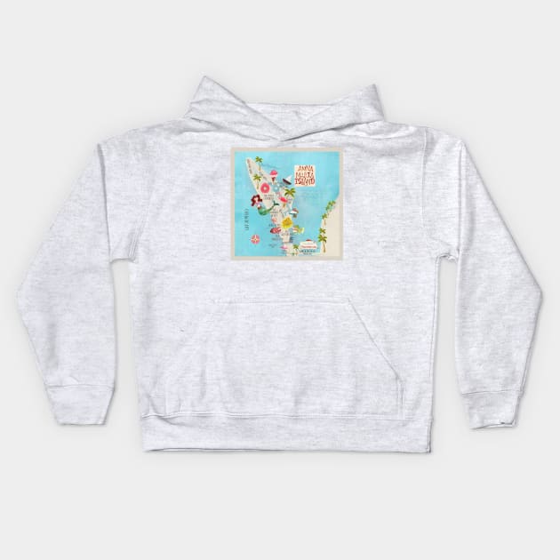 Anna Maria Island Florida//custom island map design and pattern Kids Hoodie by Bridgett3602